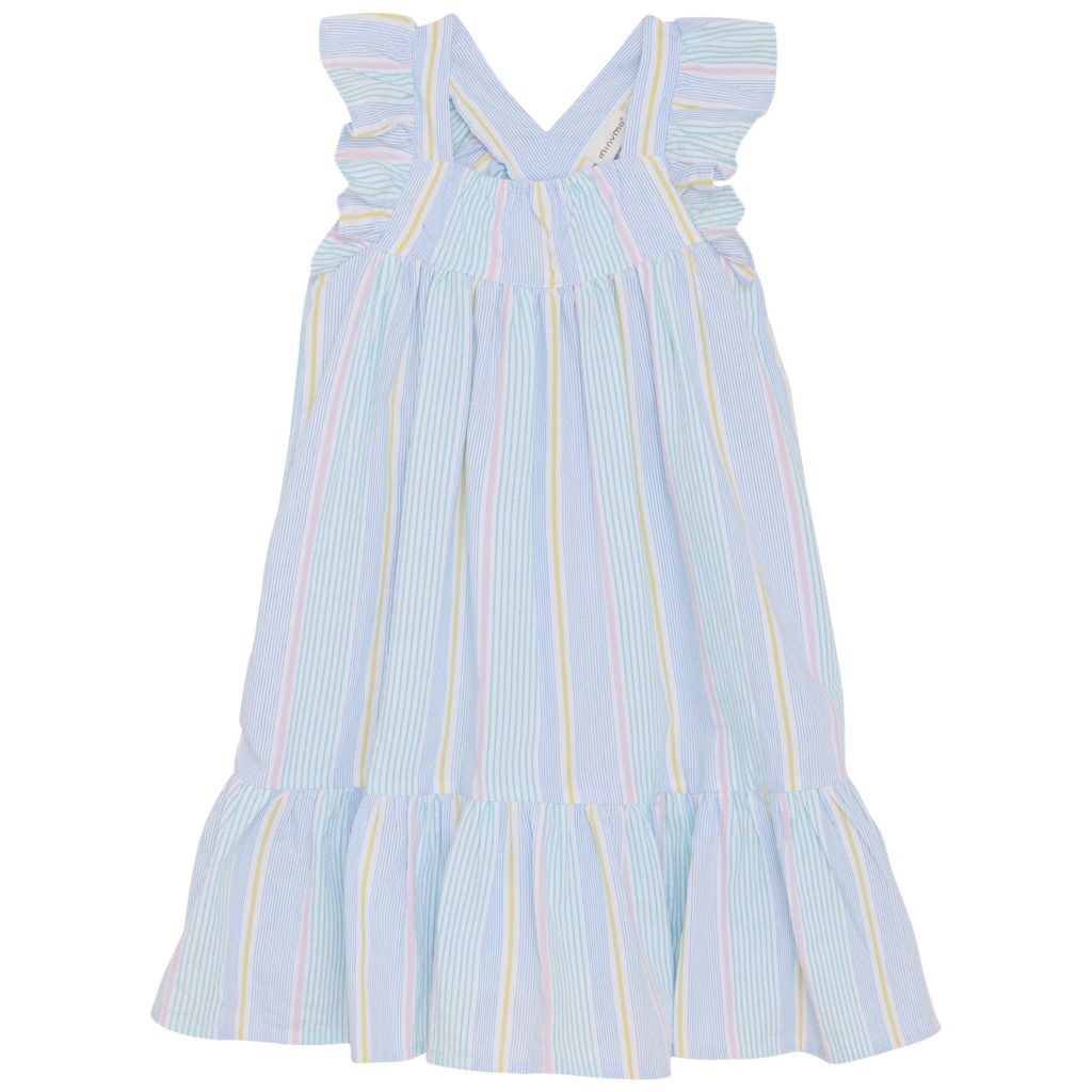 Seersucker Dress Wan Blue