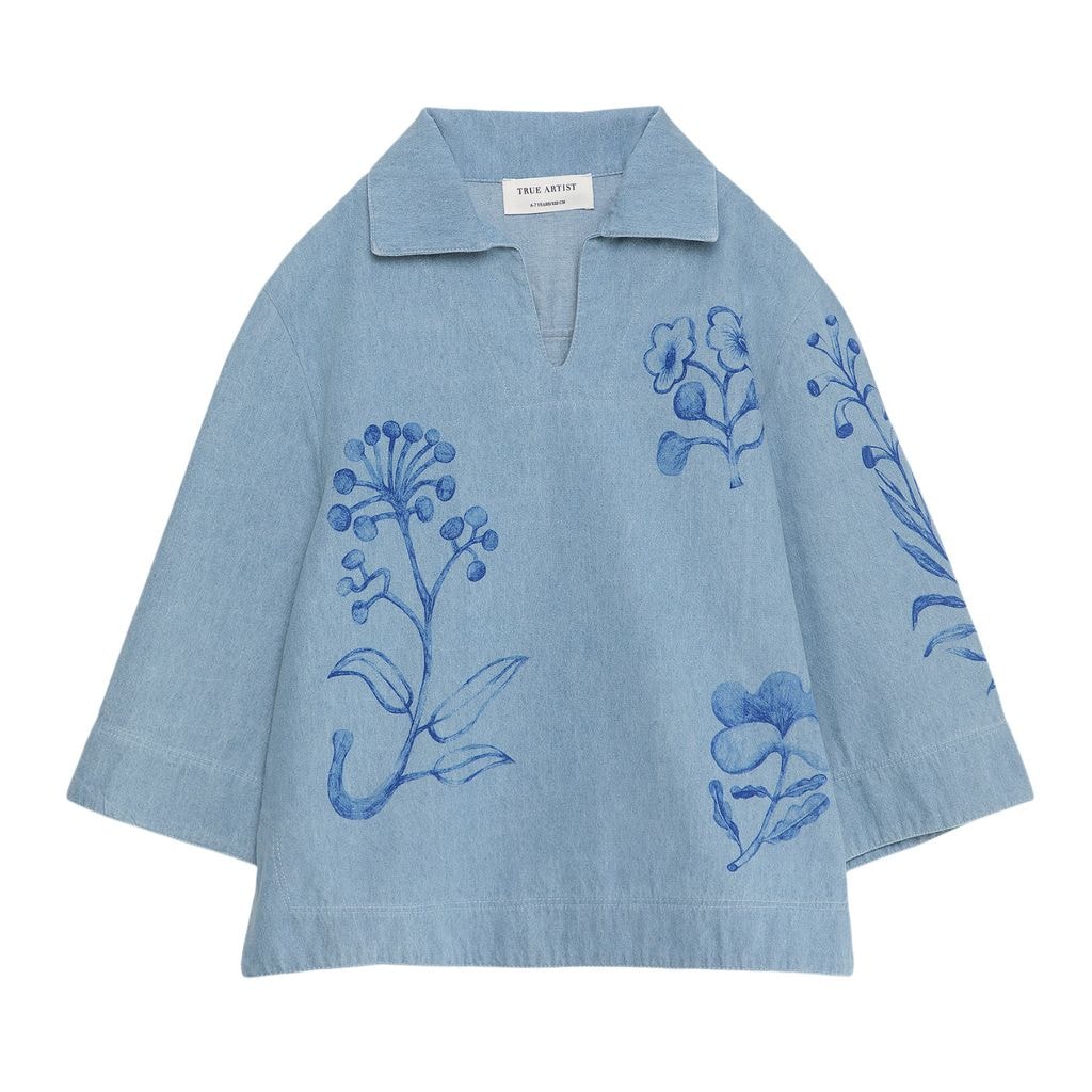 Herbarium Short-Sleeved Shirt Light Blue