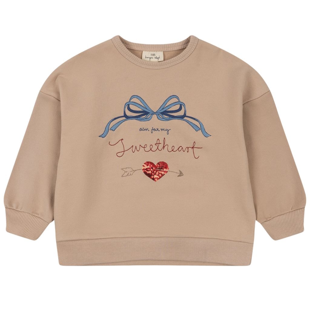 Lou Sweatshirt Glitter Coeur Frappe