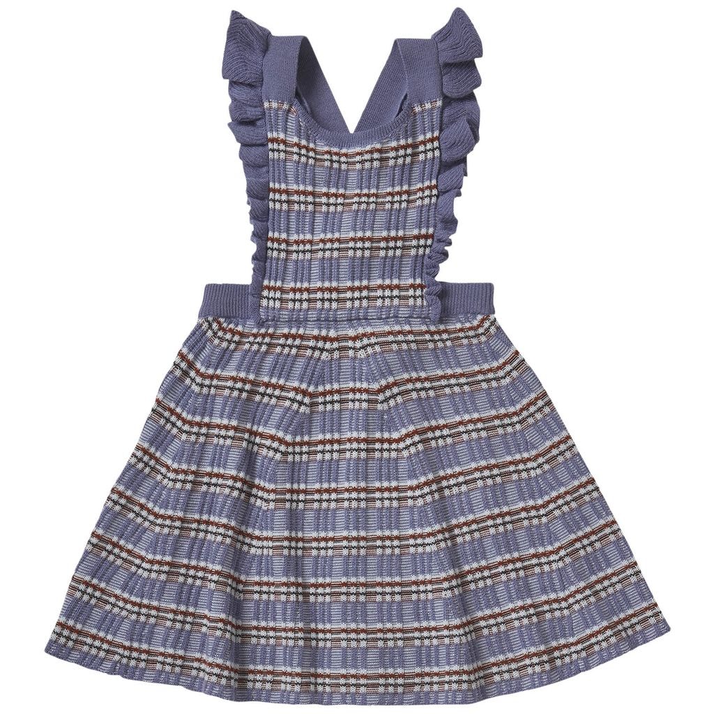 Stripe-Patterned Spencer Dress Dusty Violet