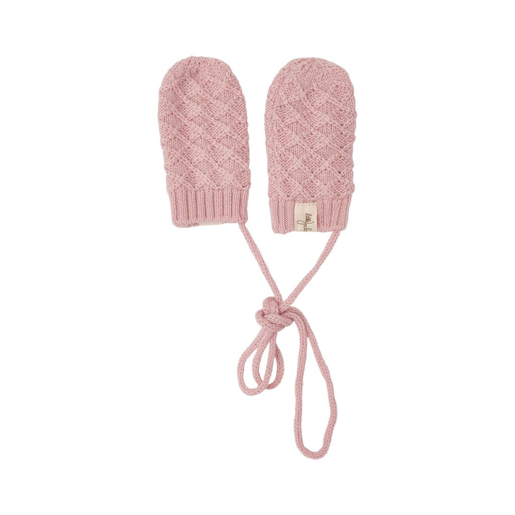 Strikkede Babyvanter I Uld Blush Pink