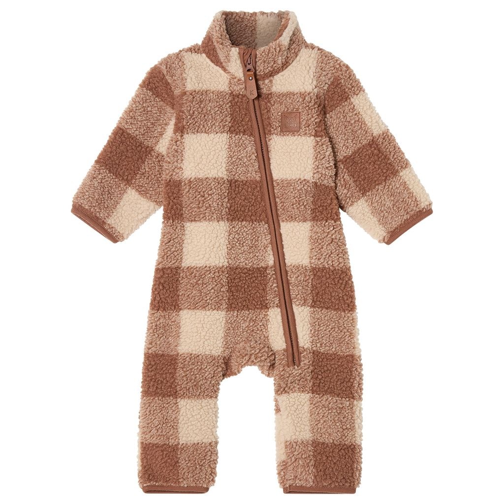 Austin Pile Rutete Fleece Kjeledress Almond