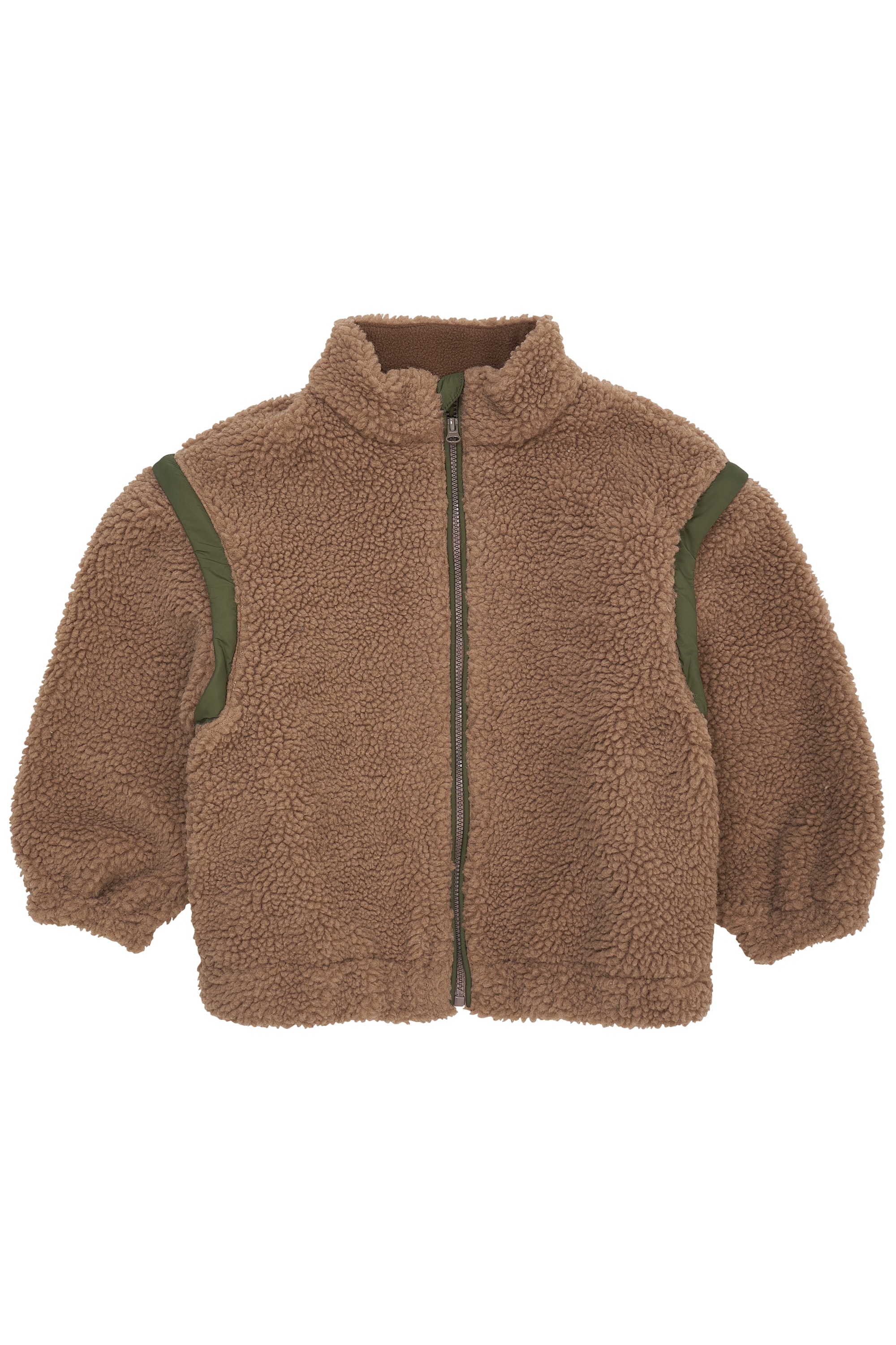 Teddy Jacket With Removable Sleeves Natural Green