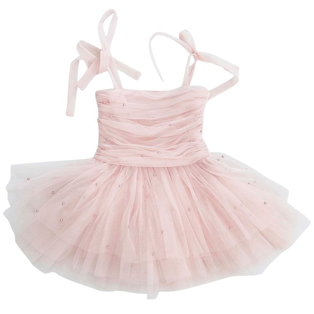 Pearl Tulle Dress Ballet Pink