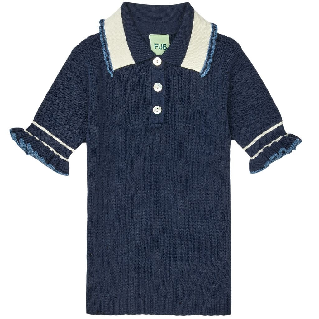 Frill Polo Dark Navy