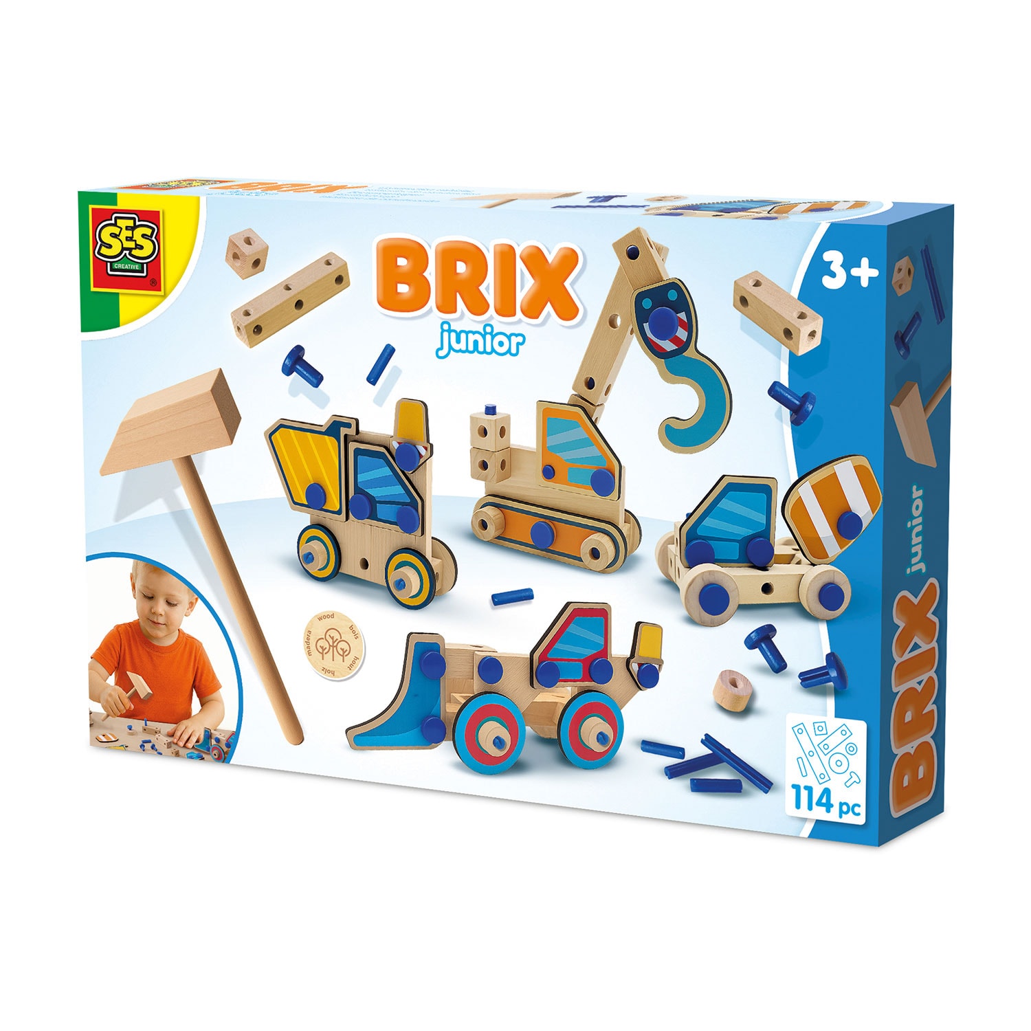 Brix Junior Hammering Og Bygging Med Tre Set Construction Vehicles