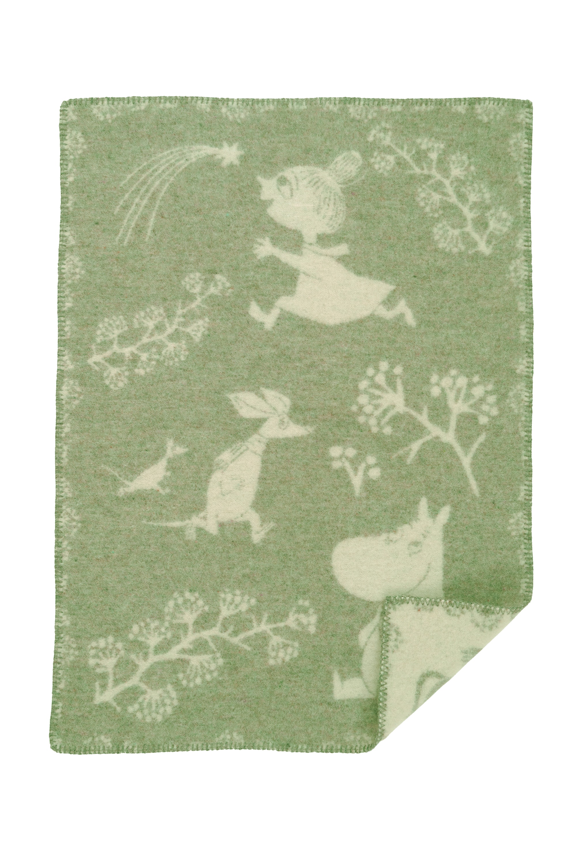 Moomin Winterland Uldtæppe Frost Green 