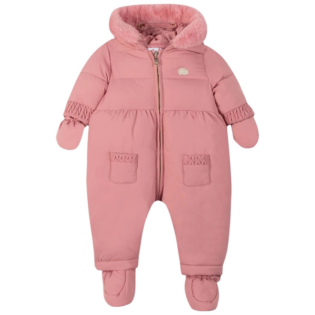 Fur-Imitation Onesie Raspberry