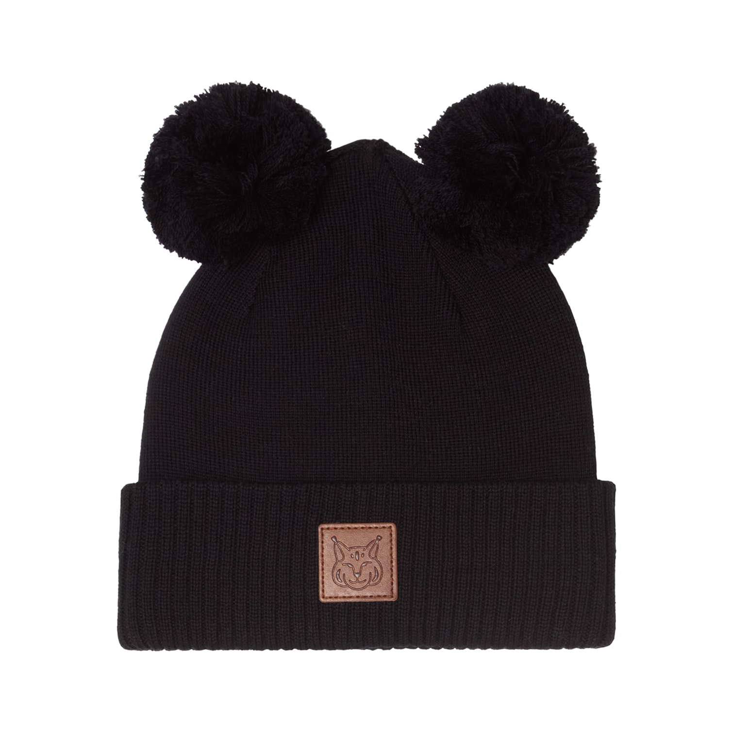 Zermatt Wool Beanie w Pom Poms Black