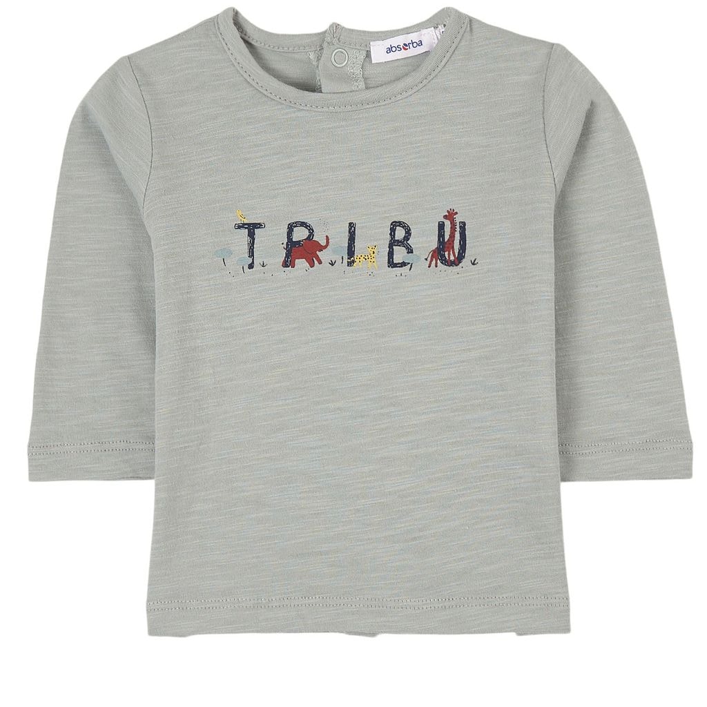 Tribu Print Långärmad T-Shirt Almond Green