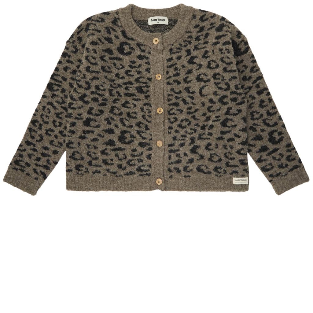 Animal Print Knitted Sweater Brown