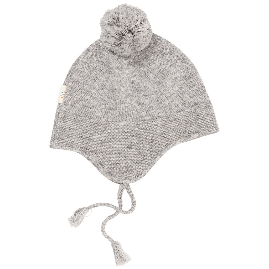 Cashmere Baby Bonnet Hat Grey Mel