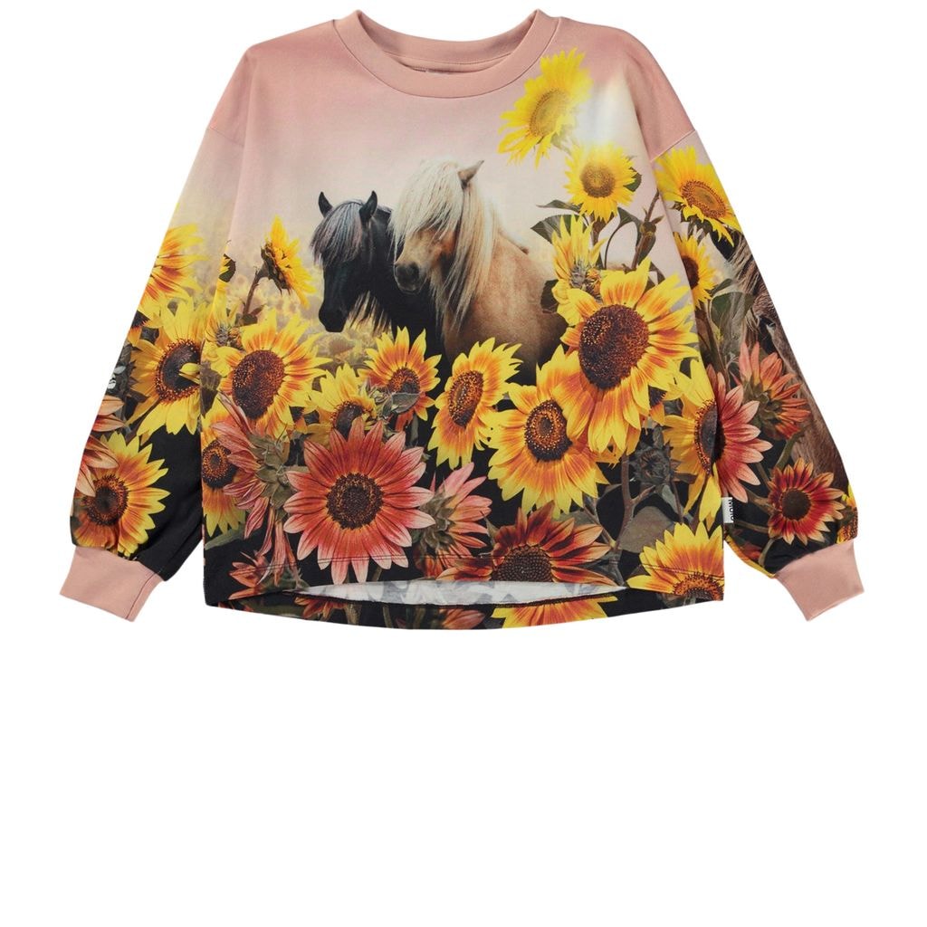 GOTS Reniza Long Sleeved T-Shirt Pony Sunflowers