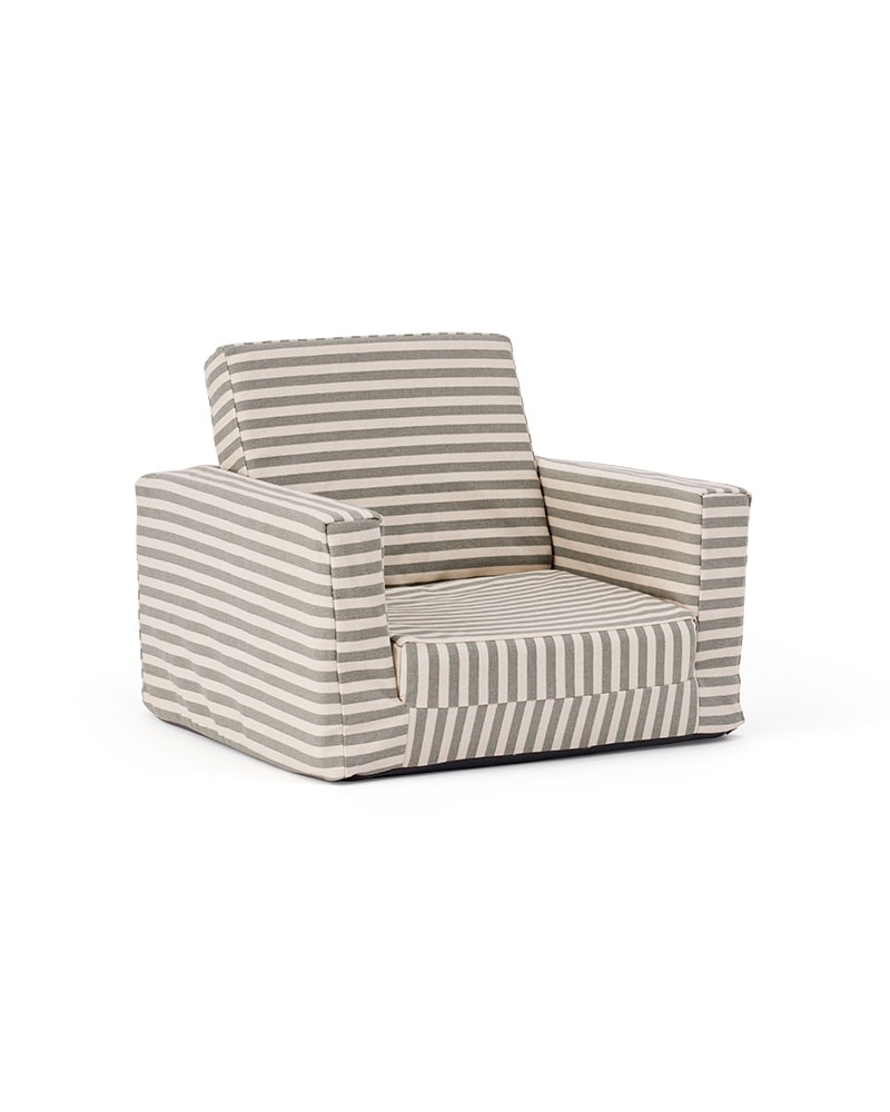 Sammenleggbar Lenestol Natural White/ Blue