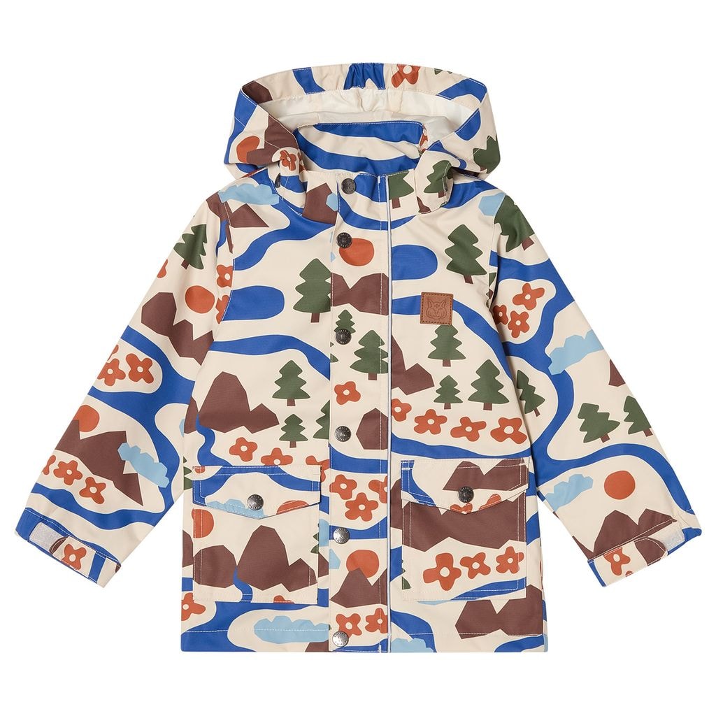 Stockholm Printed Shell Jacket Doodle Map