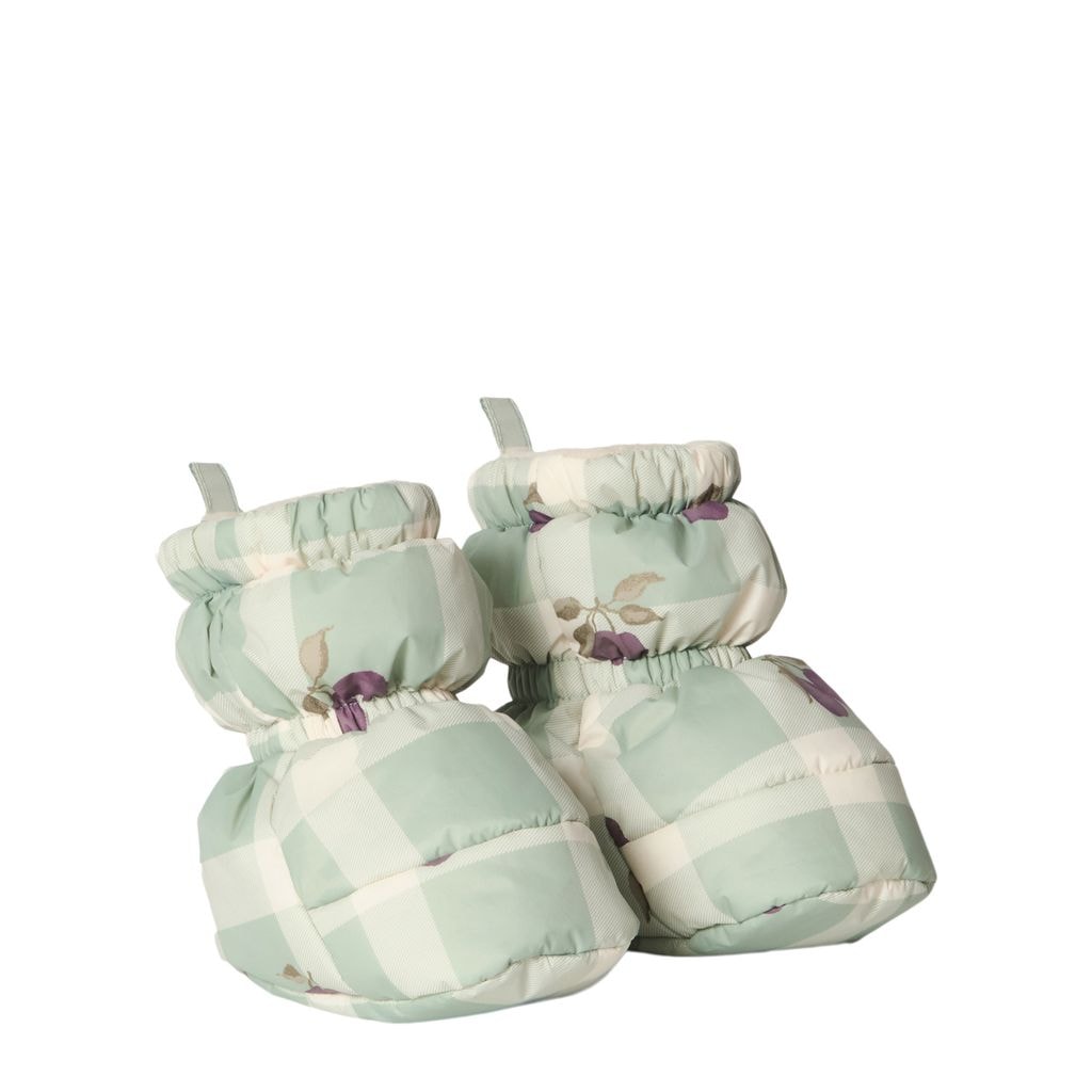 Puffer Booties Baby Prune Check