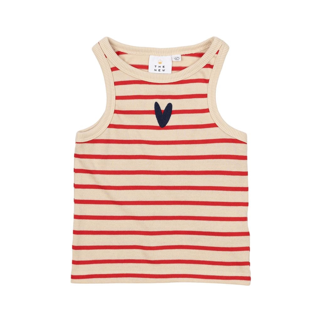 GOTS Nil Short Top Poppy Red Striped