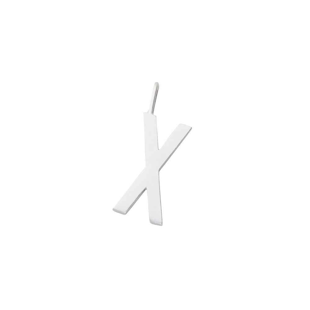 Silver Letter Charm 16 mm - X