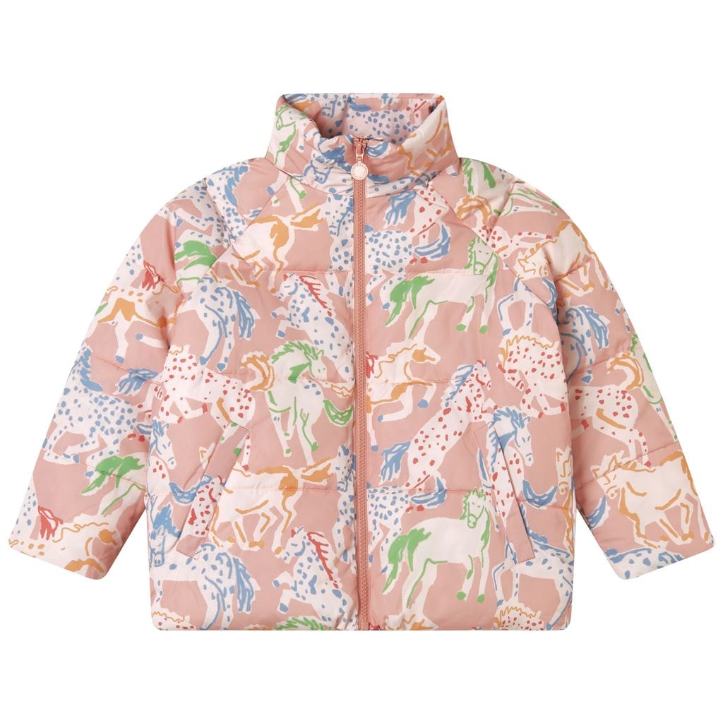 Printed Puffer Jacket Pink