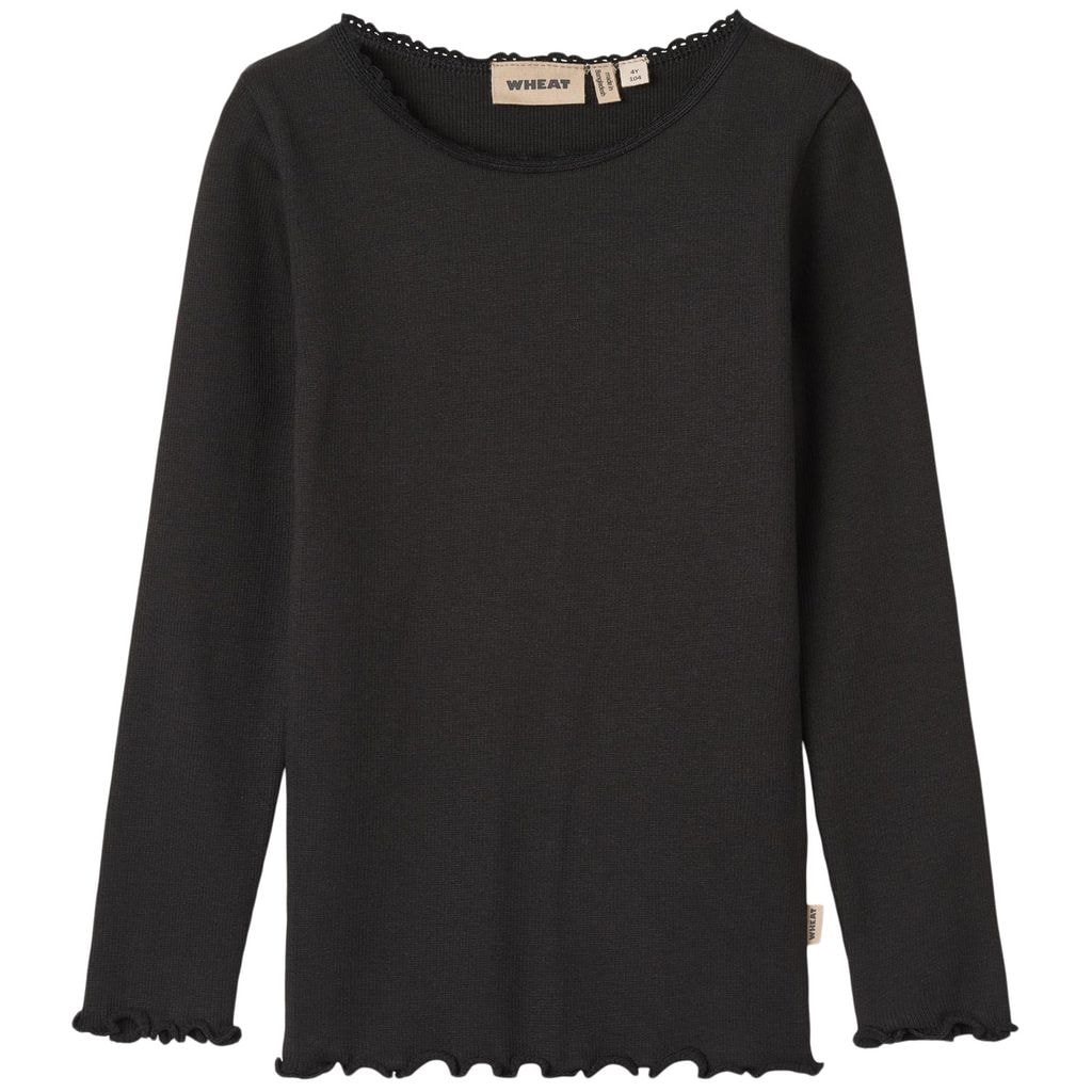 Reese Ribbed Long Sleeved T-Shirt Black