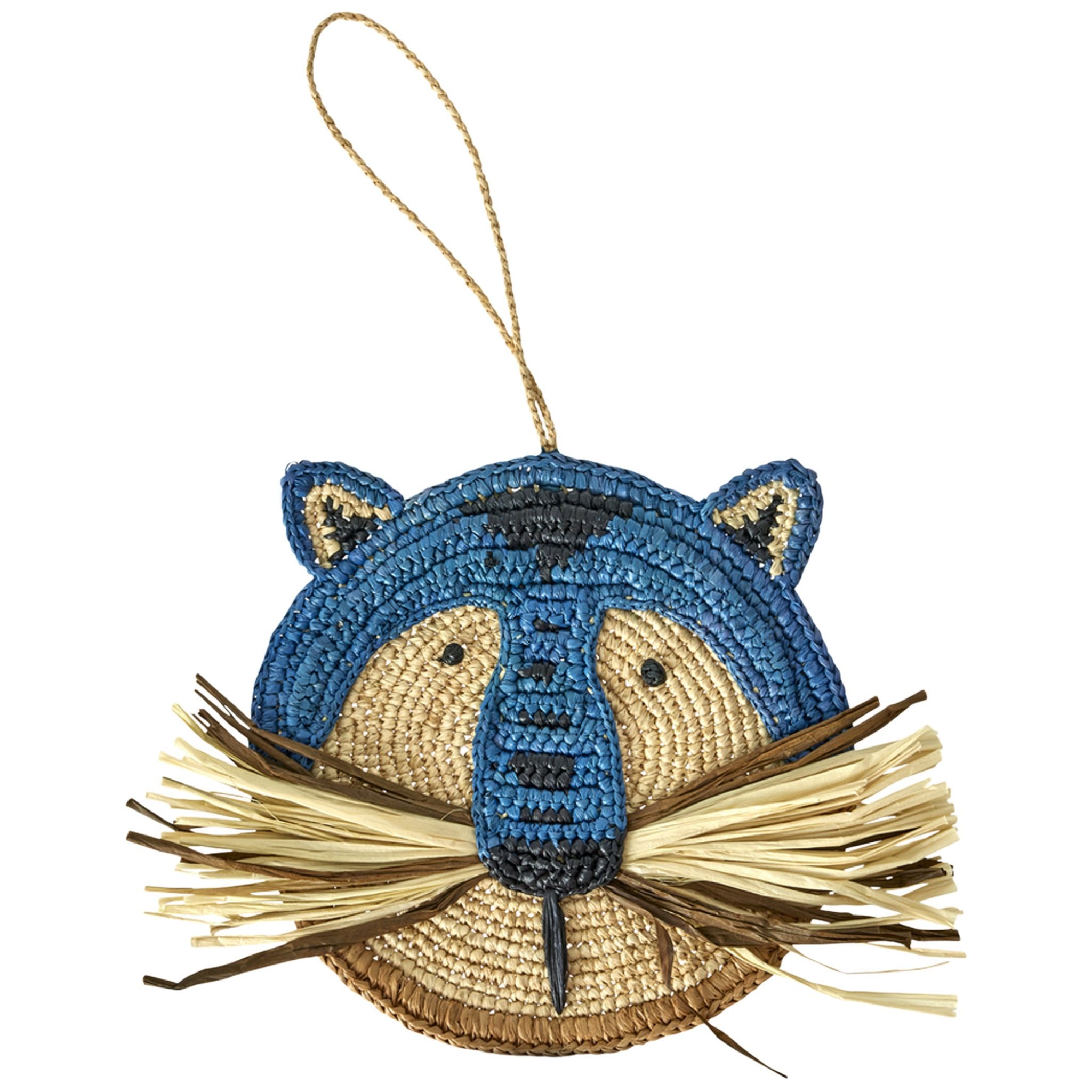 Medium Raffia Eläinten Seinä Sisustus Blue