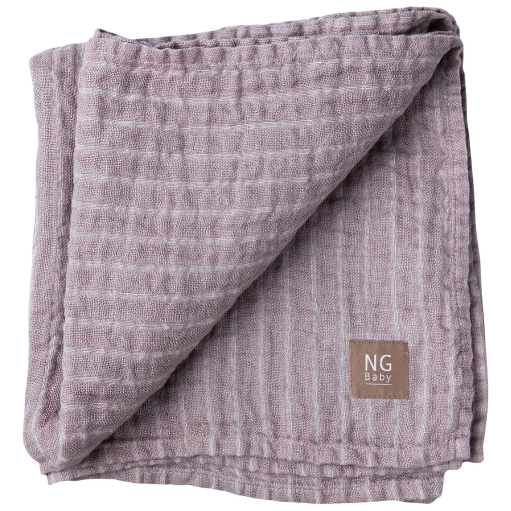 Linnefilt Dusty Pink/Ivory Stripe