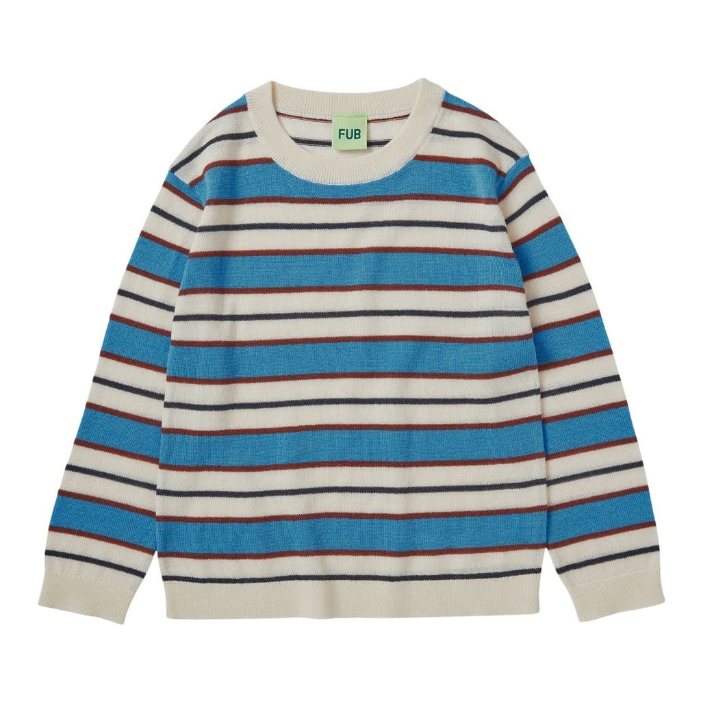 Striped Blouse Ecru/Deep Sky