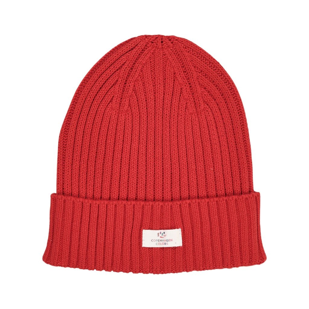 Cotton Knitted Classic Beanie  Red