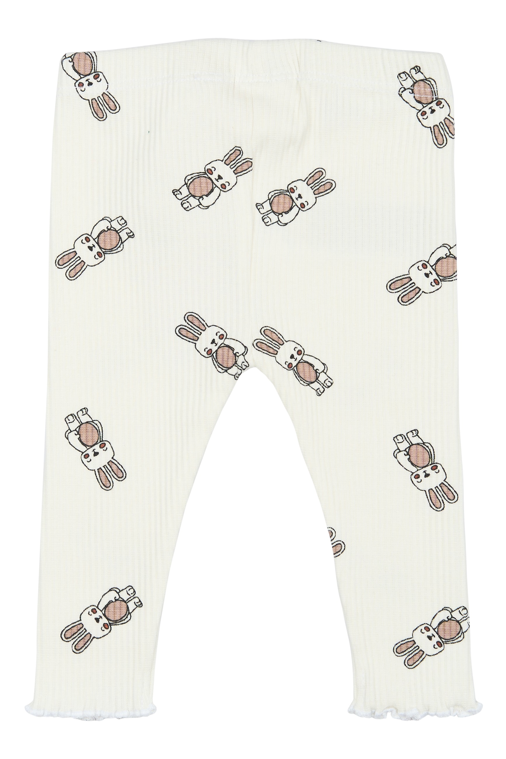 GOTS Pippa Ribbade Leggings Cloud Dancer