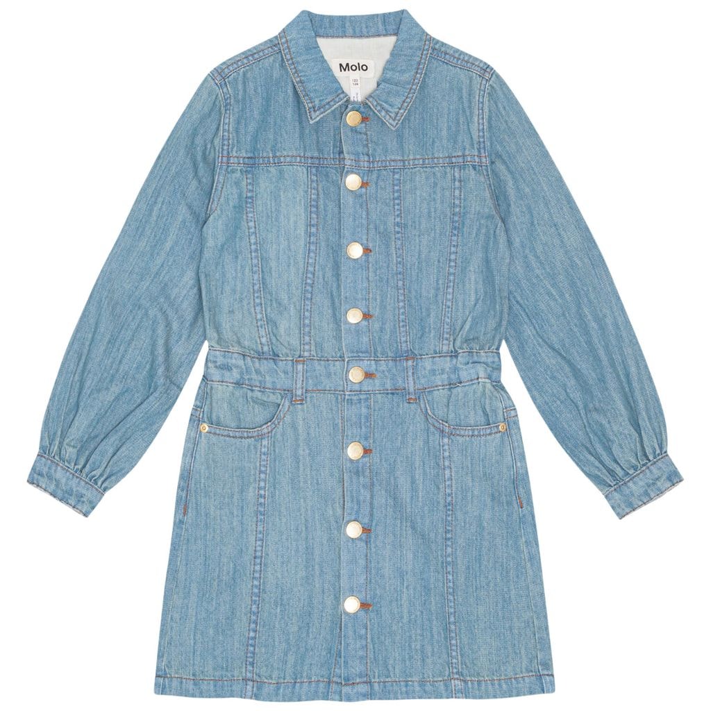 Chaya Denimkjole Washed Denim Blue
