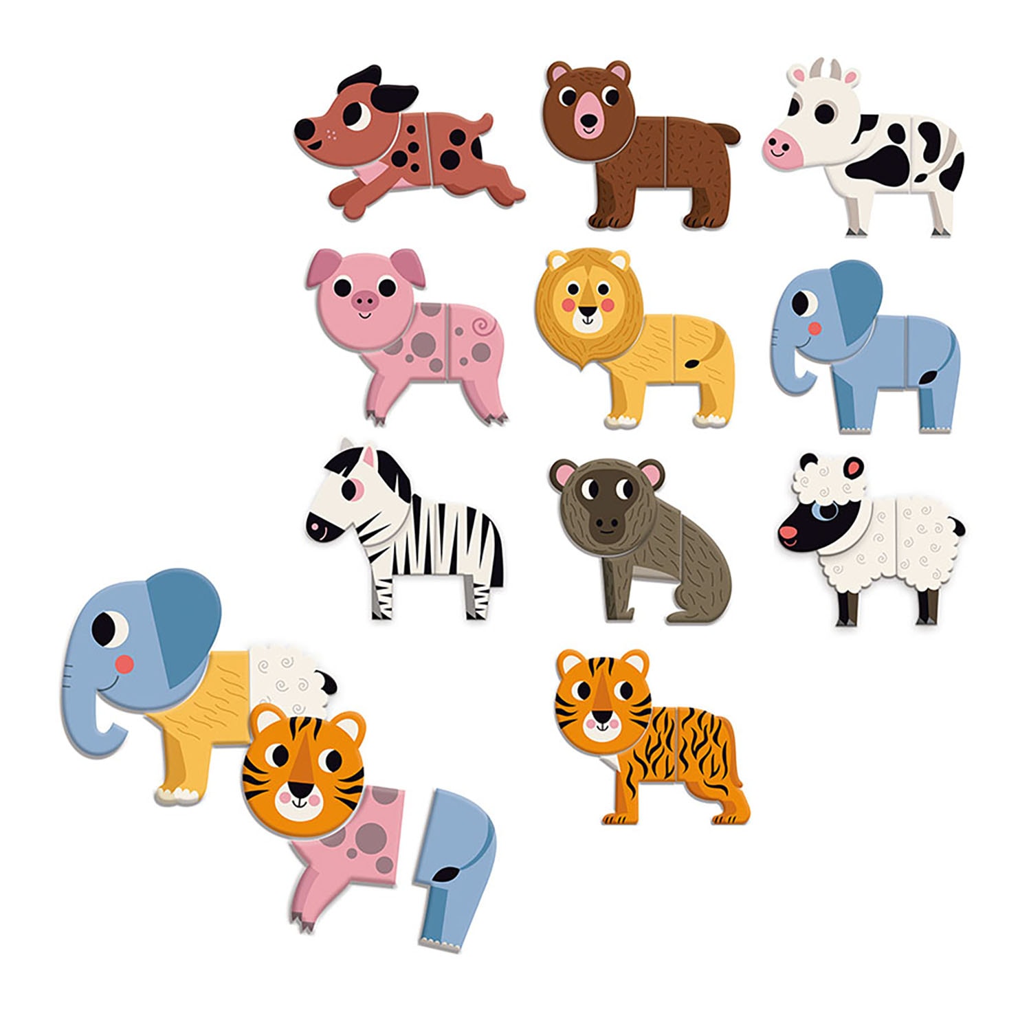 30 Stk. Magneter 10 Funny Animals