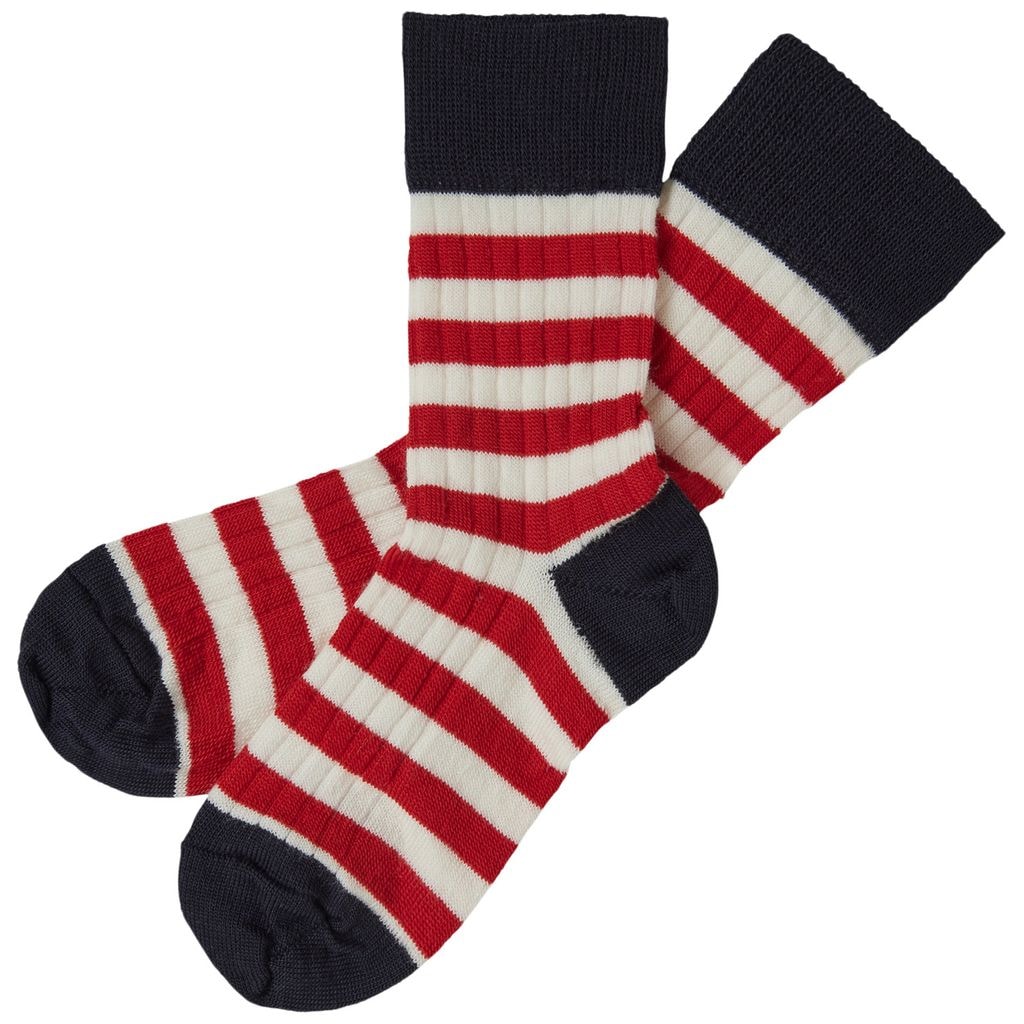 2-Pack Classic Striped Socks Ecru/Red