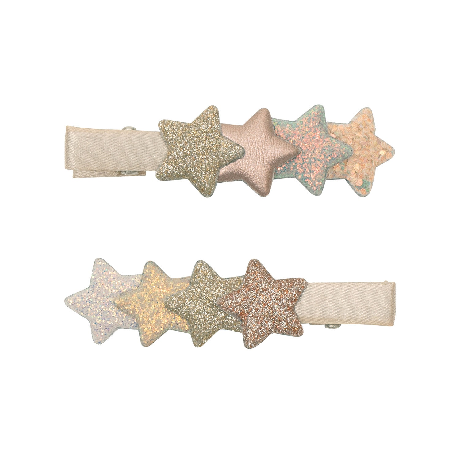Layered Star Shimmer Enchanted 2 Large Hair Clips Gold 