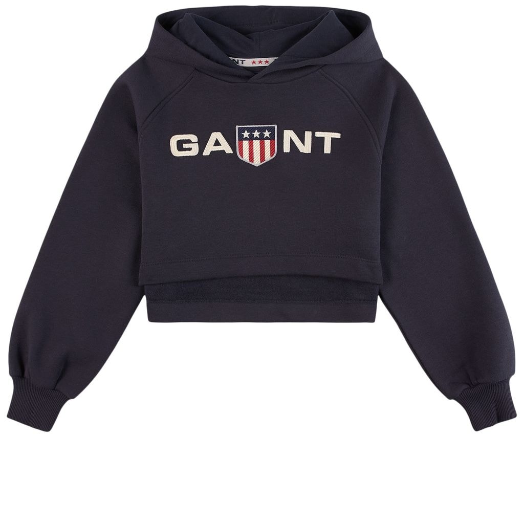 Retro Shield Hoodie Evening Blue
