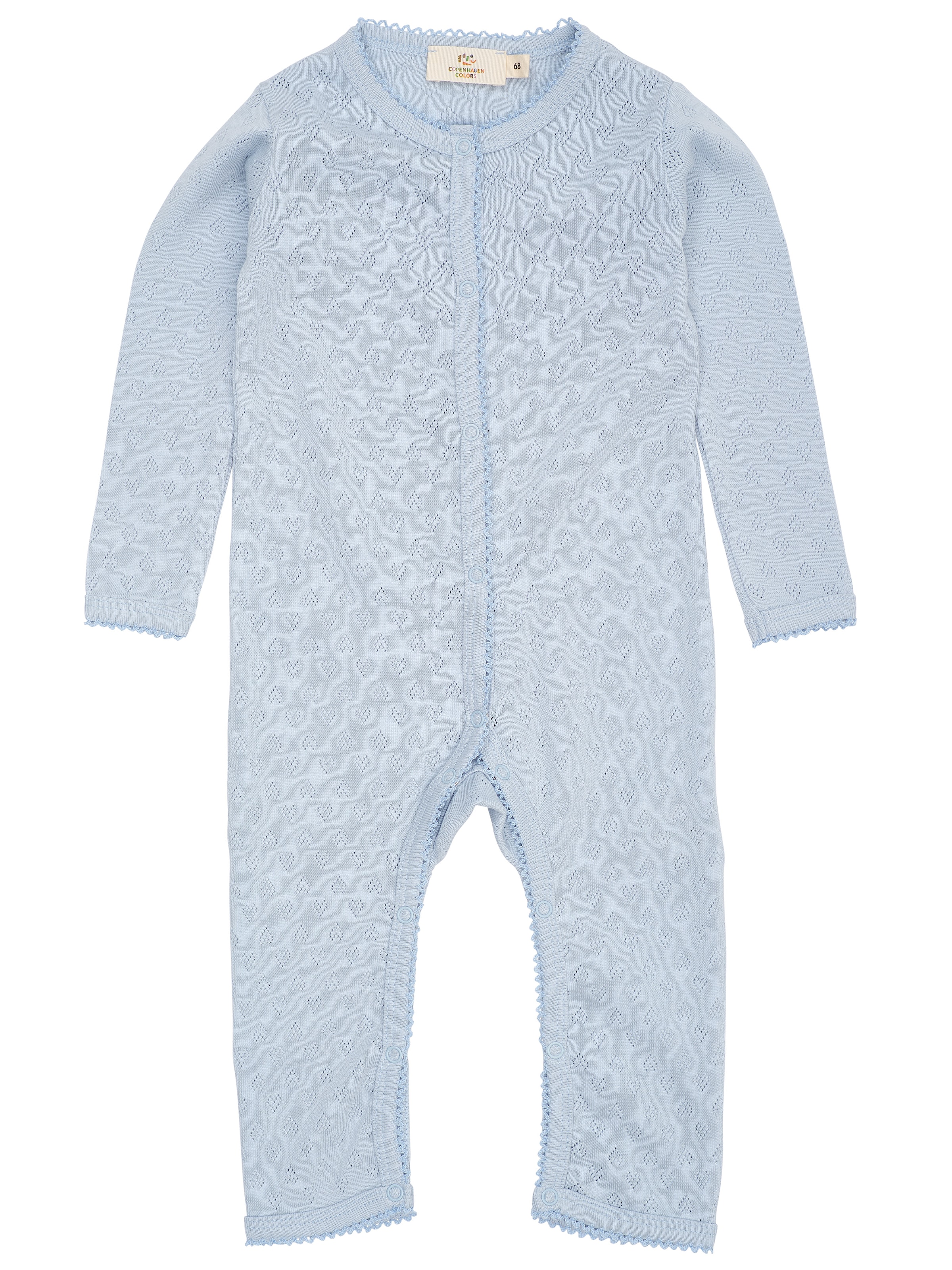 GOTS Pointelle-hjerte Body Dusty Blue