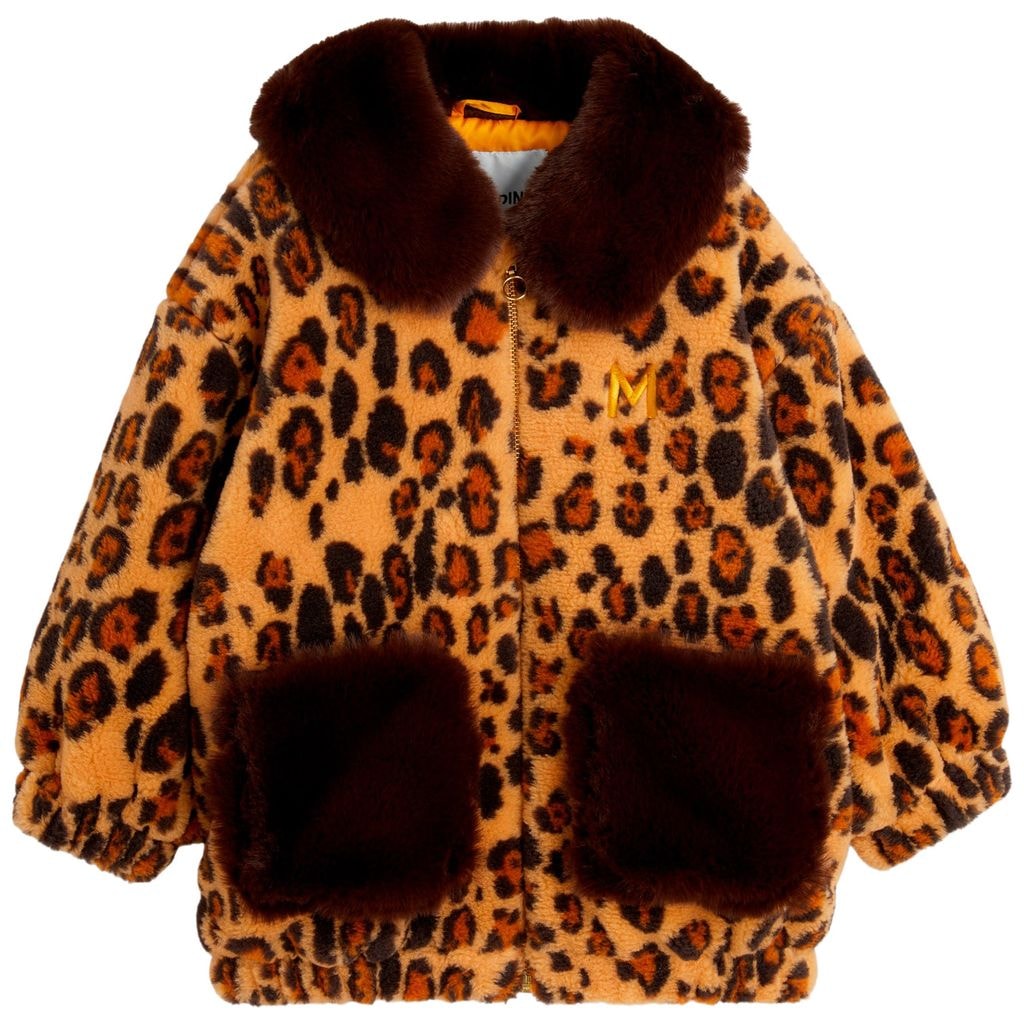 Leopard Faux Fur Jacket Beige