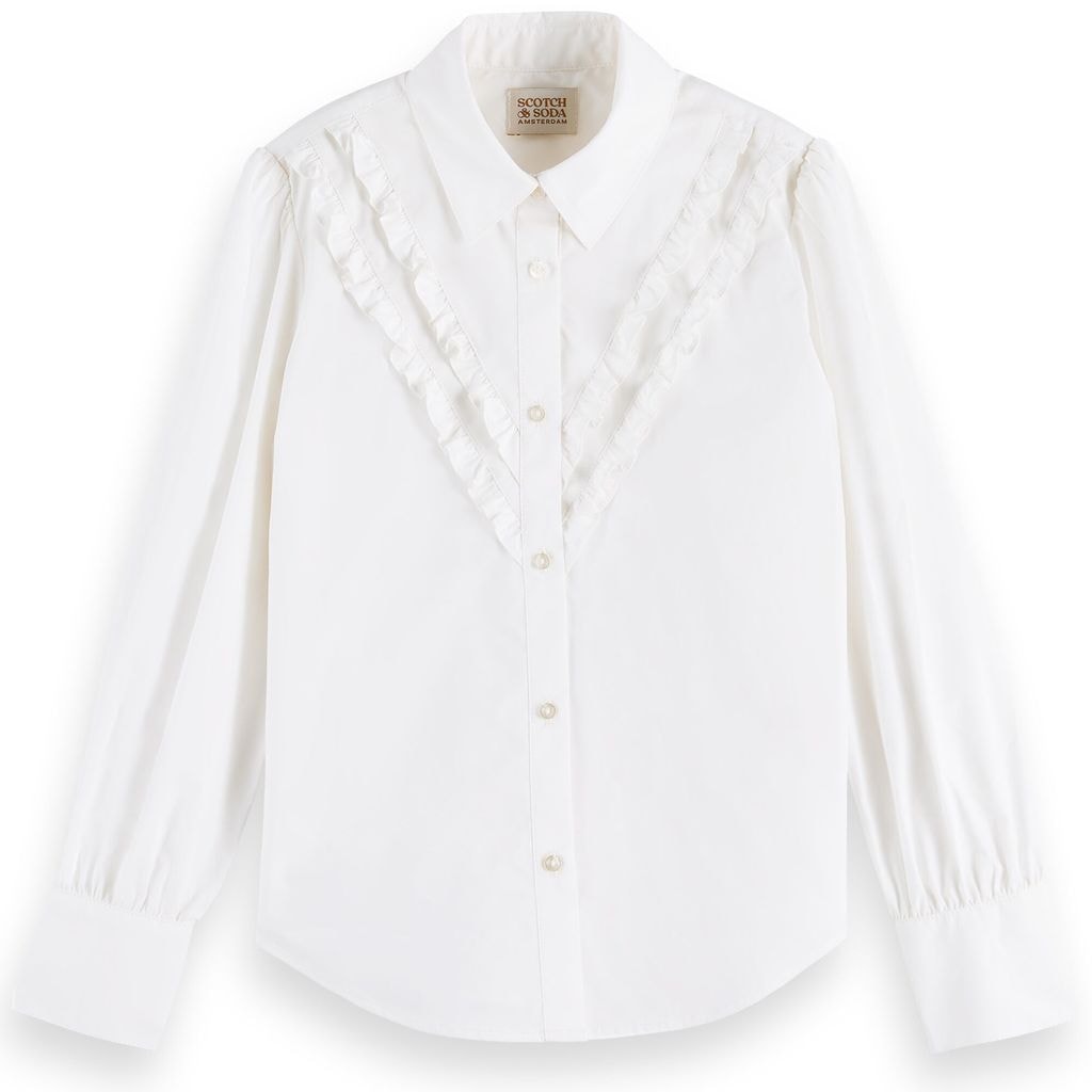 Ruffled Shirt White