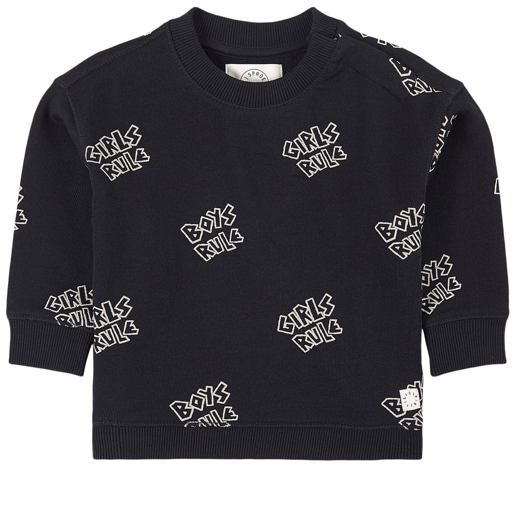Rules Print 스웨트 셔츠 블랙