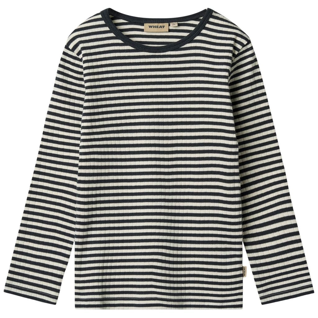 Stig Pitkähihainen T-paita Navy Rib Stripe