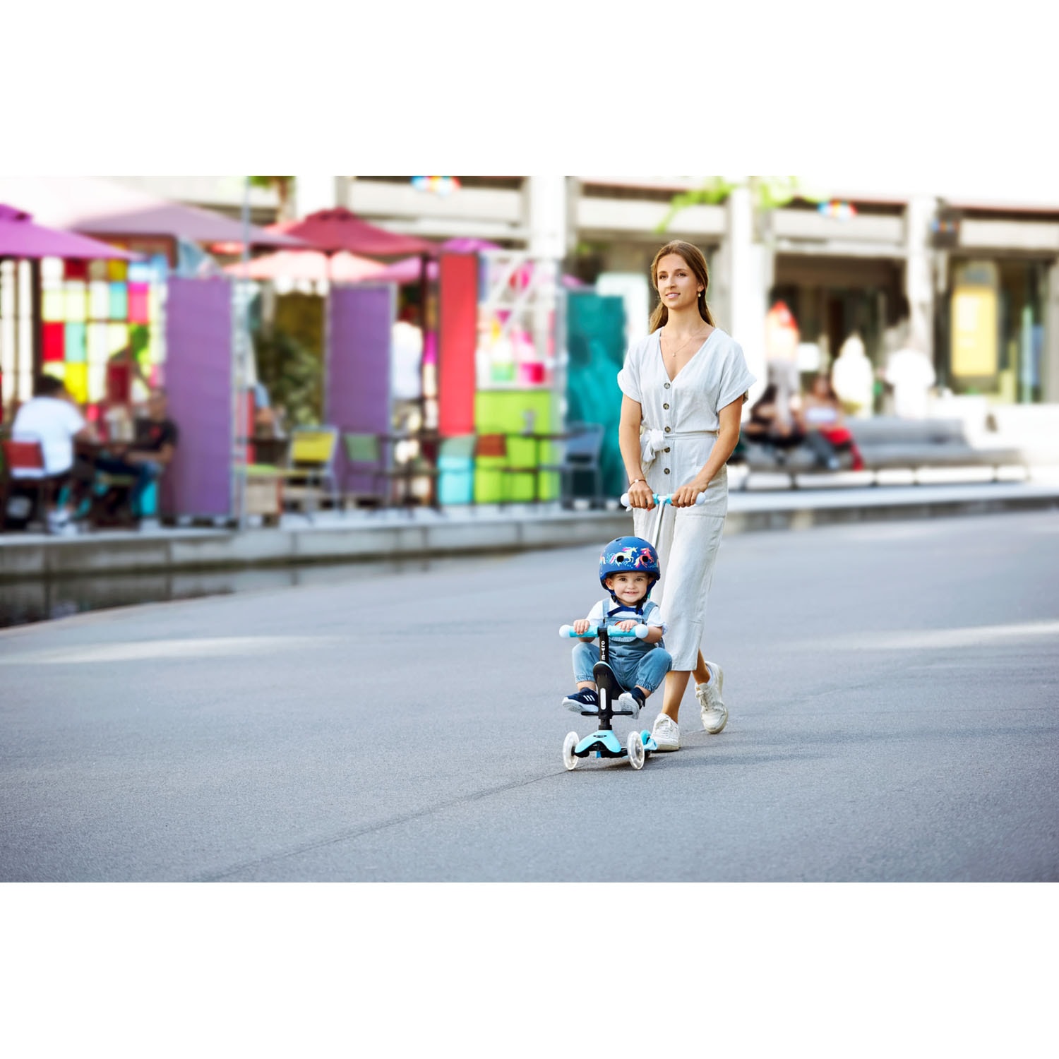Mini2Grow Deluxe Magic LED Alt-i-ett-scooter Blue