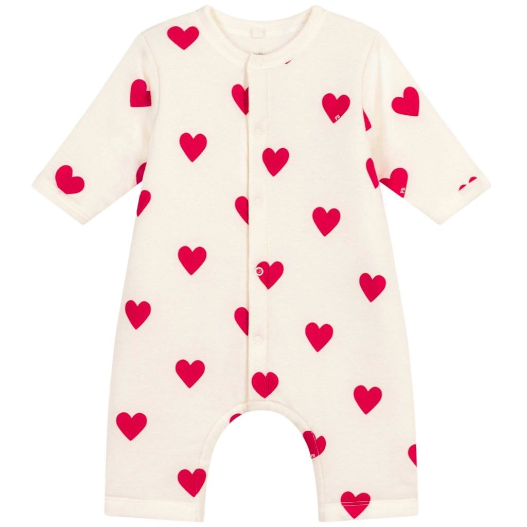 Heart Printed One-piece Cream