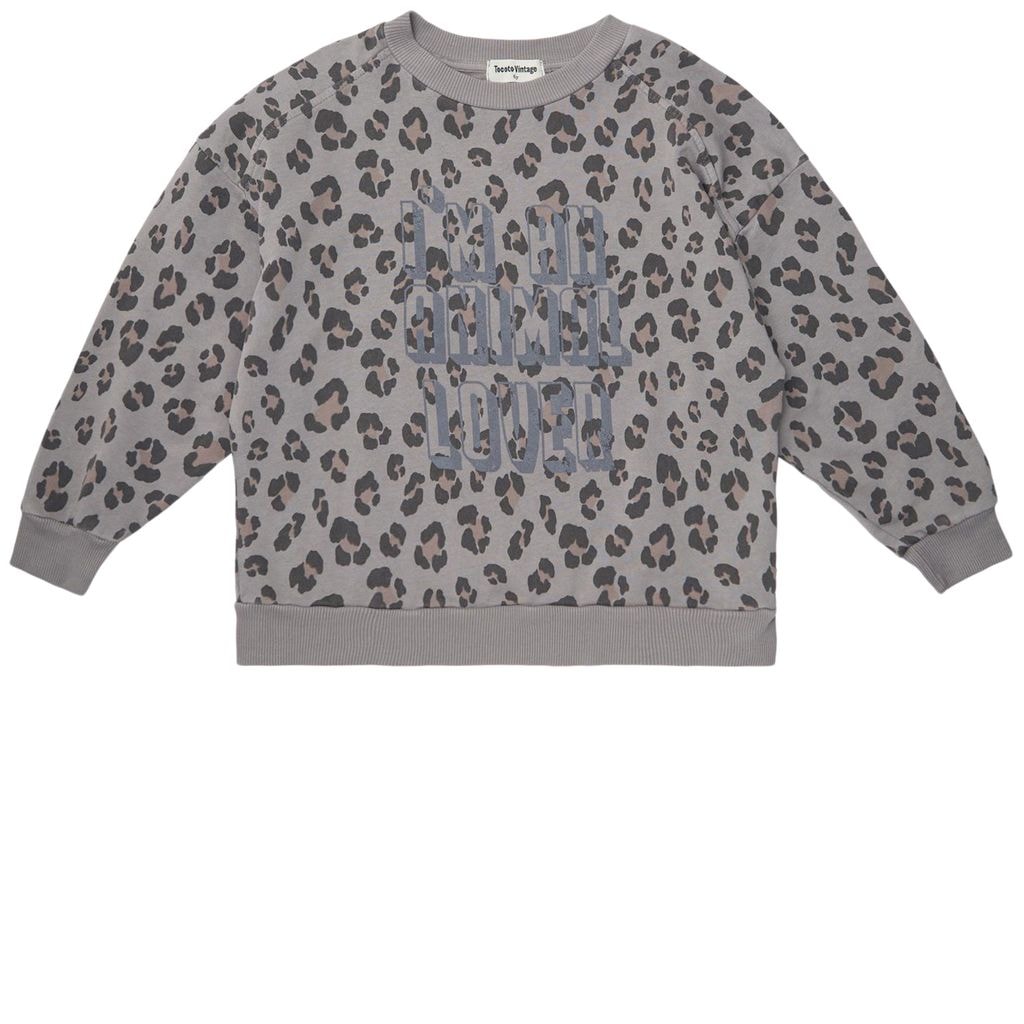 Animal Print Plush Sweater Brown