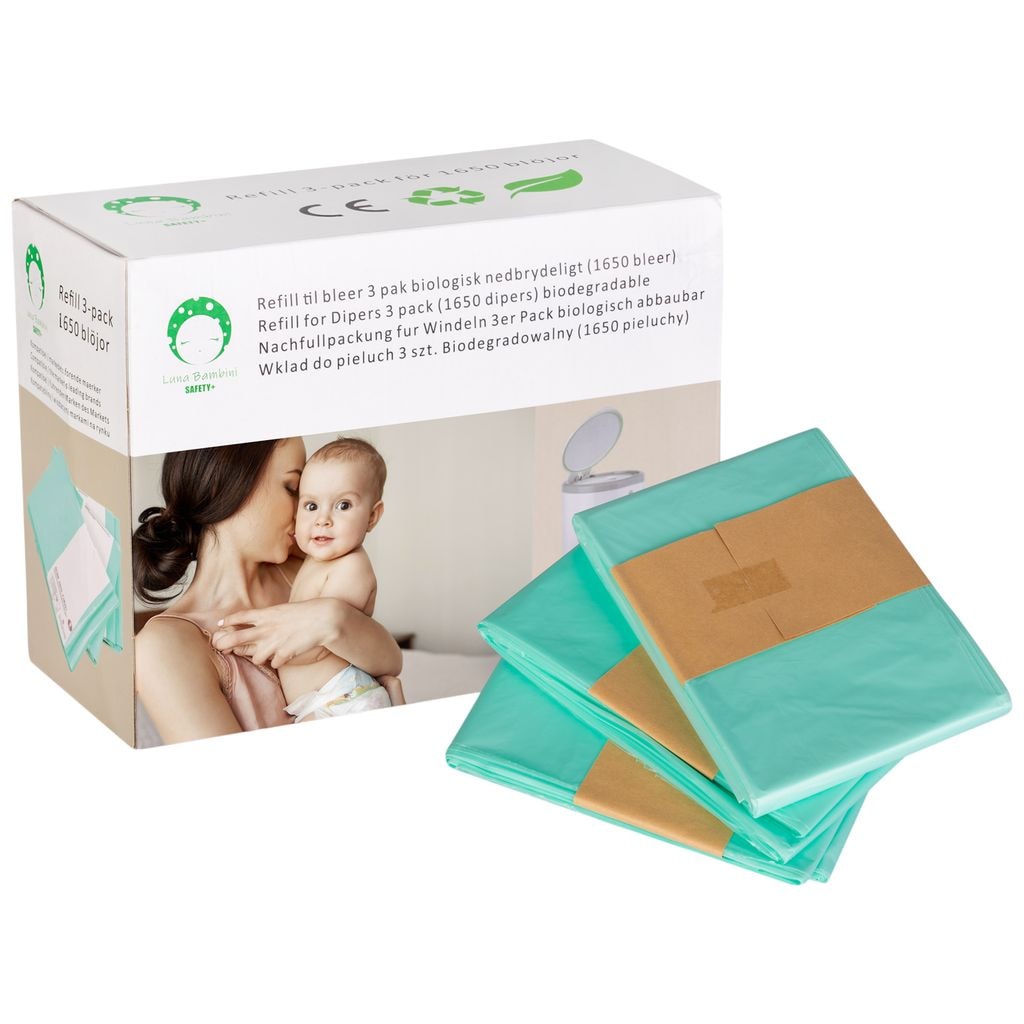 3-Pack Diaper Bin Laukut Green