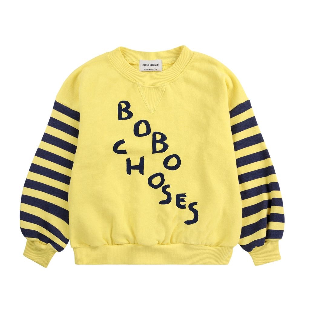 Diagonal Bobo Choses Sweatshirt Light Yellow