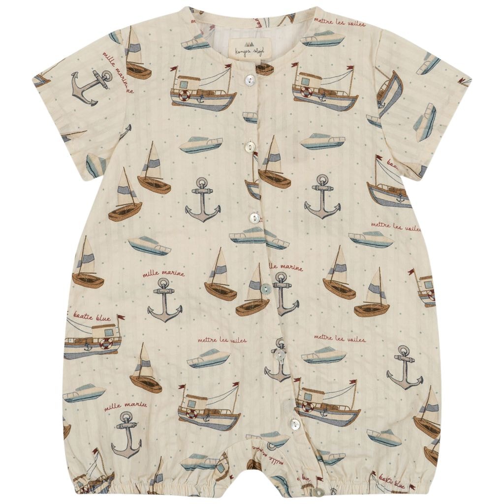 GOTS Ace Mønstret Romper Sail Away