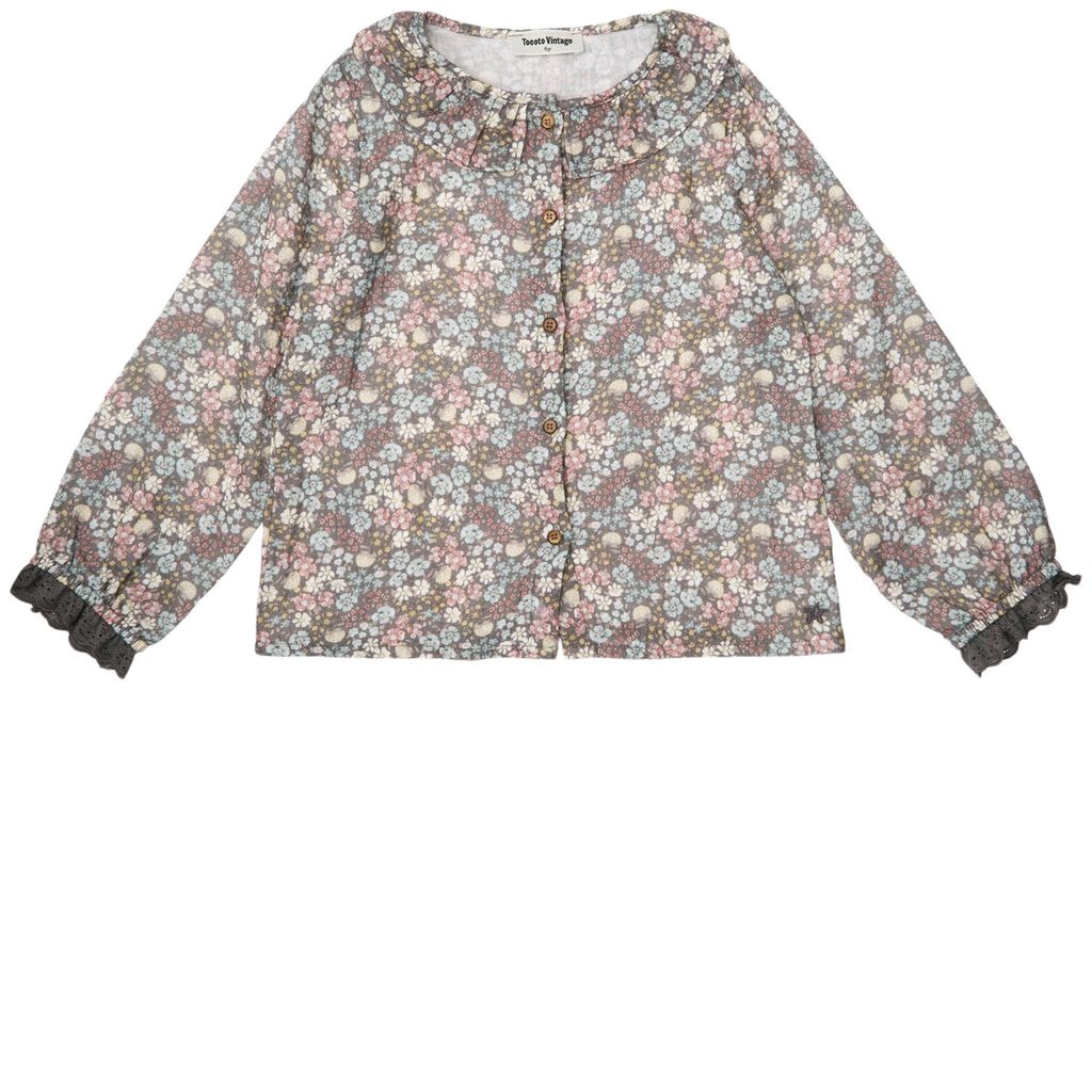 Liberty Flowers Blouse Dark Grey