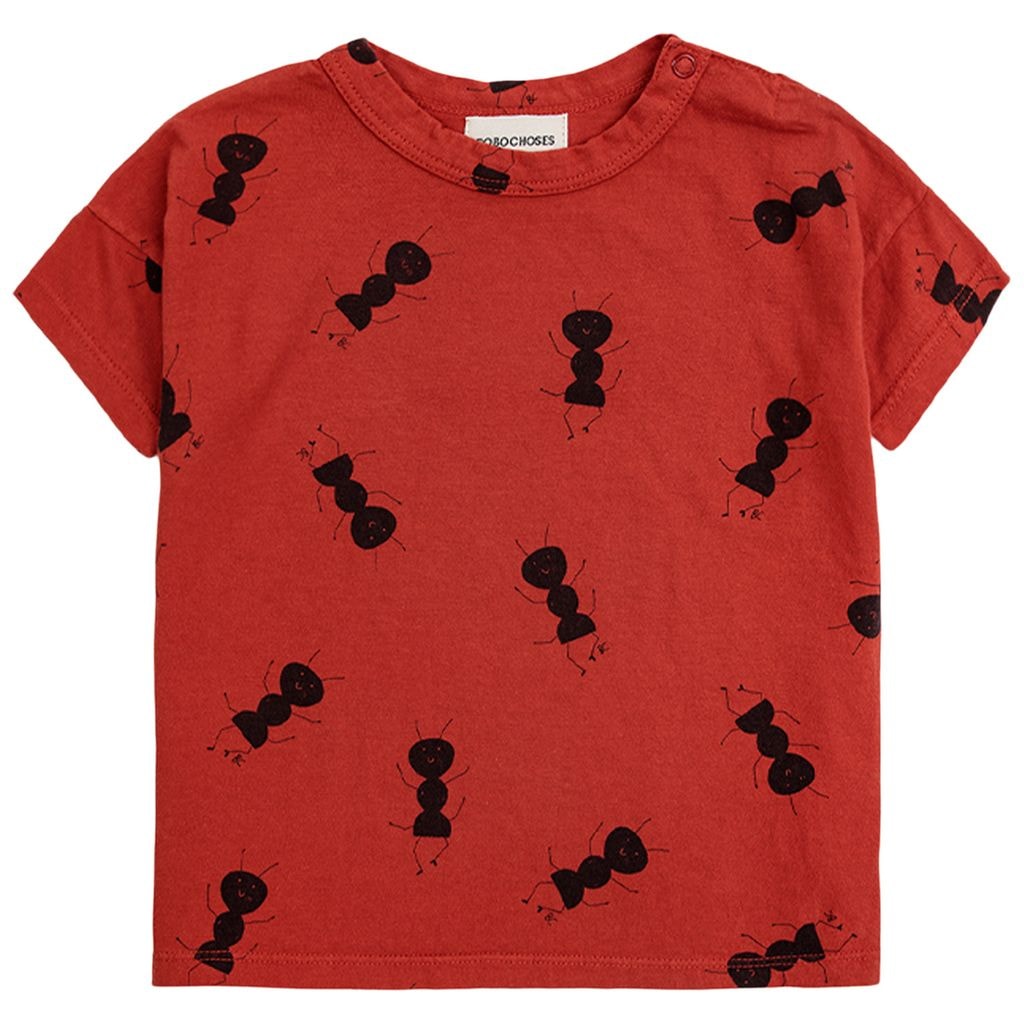 Ant Printed Baby T-Shirt Red