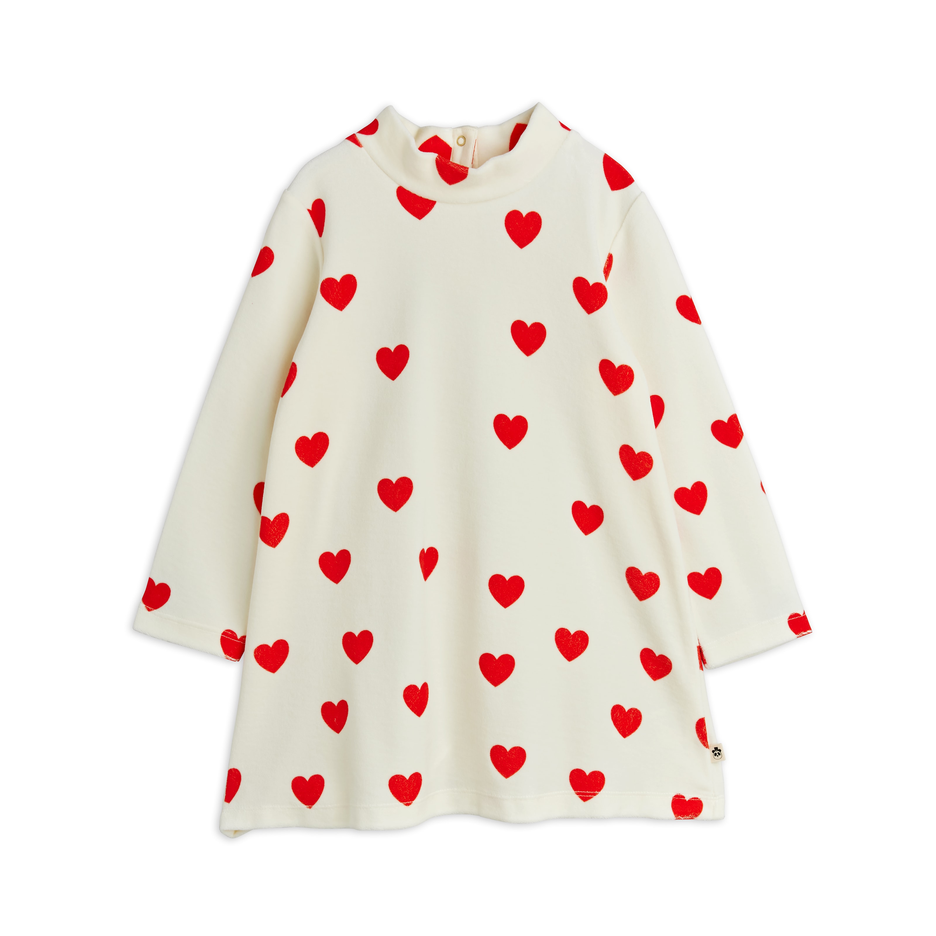 Hearts Aop Velour Dress White