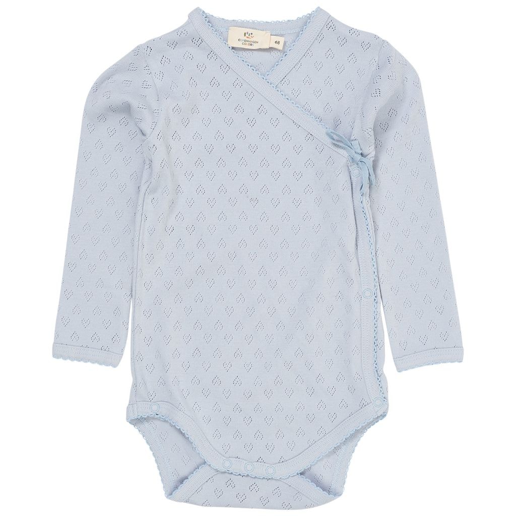 GOTS Heart Baby Body Dusty Blue