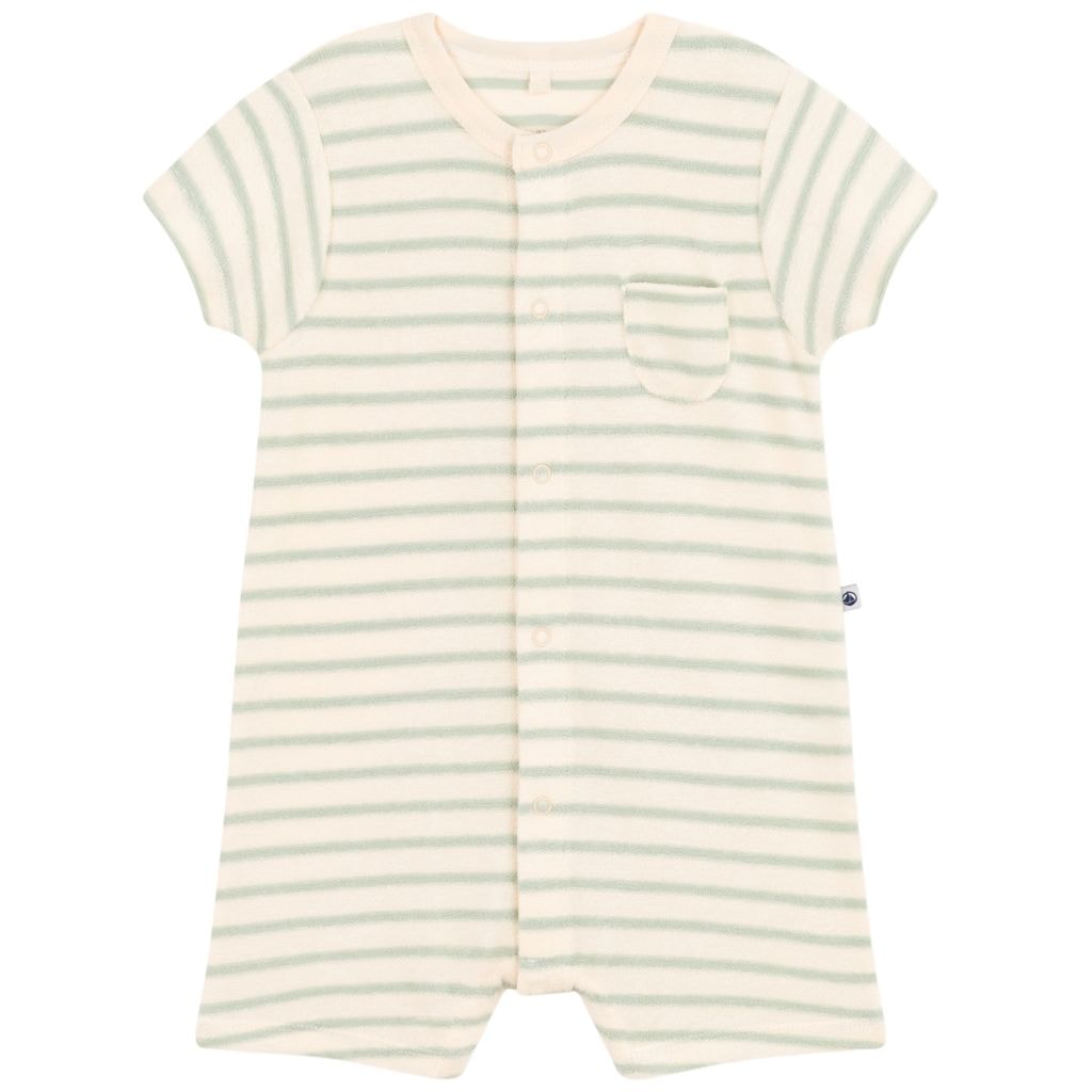 Striped Romper In Terry Cream